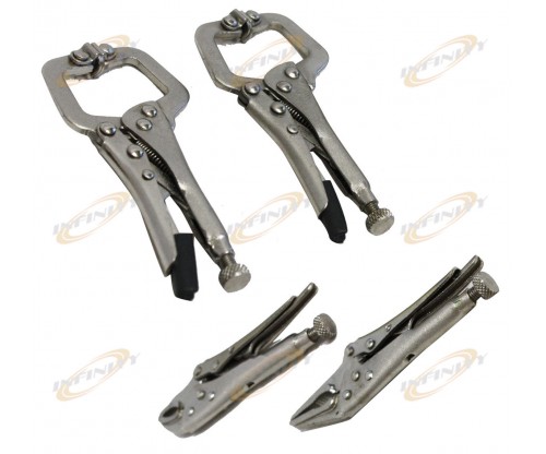 4 pc 4" & 5" PLIER MINI CARBON STEEL LOCKING PLIER SET